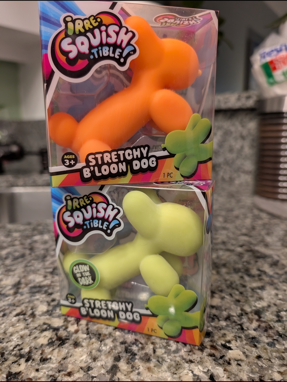 Stretchy B'loon Dog - Orange & Glow Green